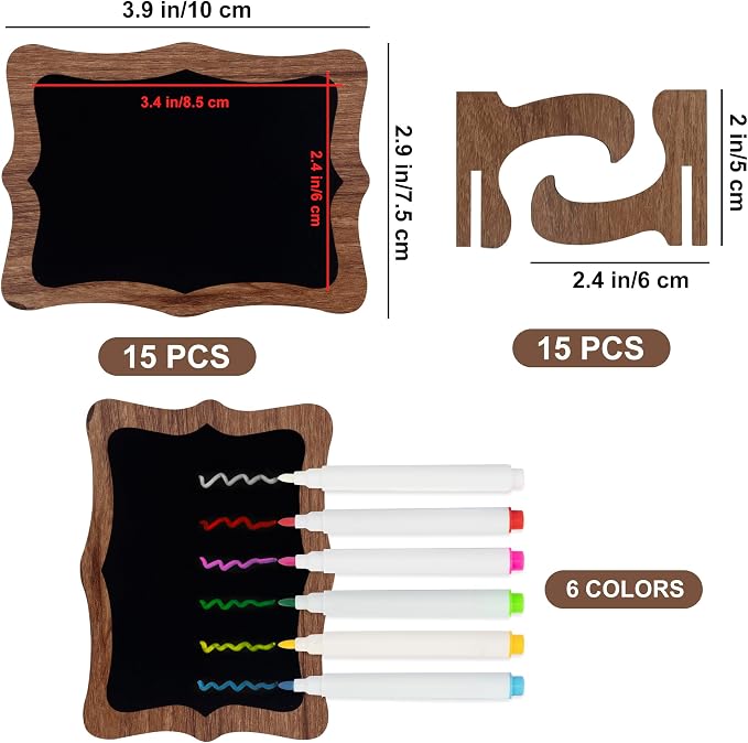 Temlum 15 Pcs Mini Chalkboard Sign - Image 2