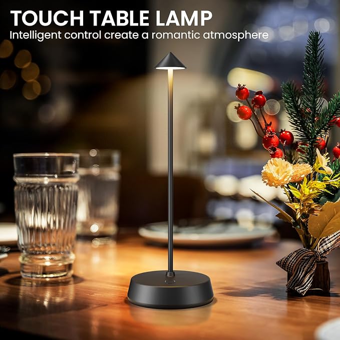 Rechargeable Cordless Small Table Lamp, 6000mAh Battery Operated, LED Touch - Image 7