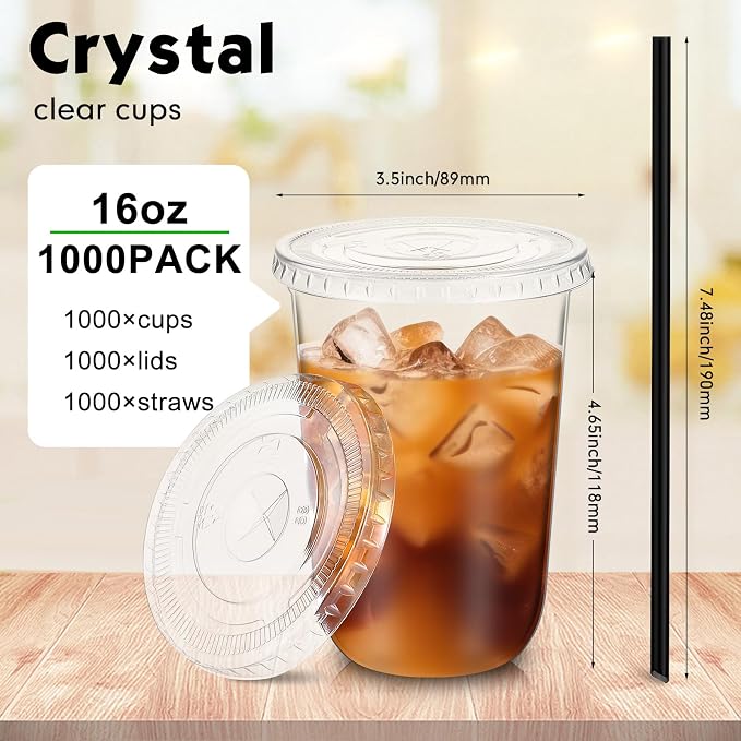 Ziliny 1000 Set Clear Plastic Cups - Image 3