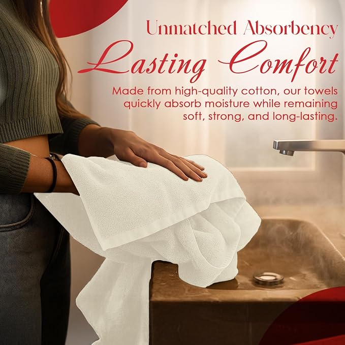RIVERSIDE Pack of 8 Towels Set, 2 Large Bath, 2 Hand, 4 Face Washcloths - Image 9