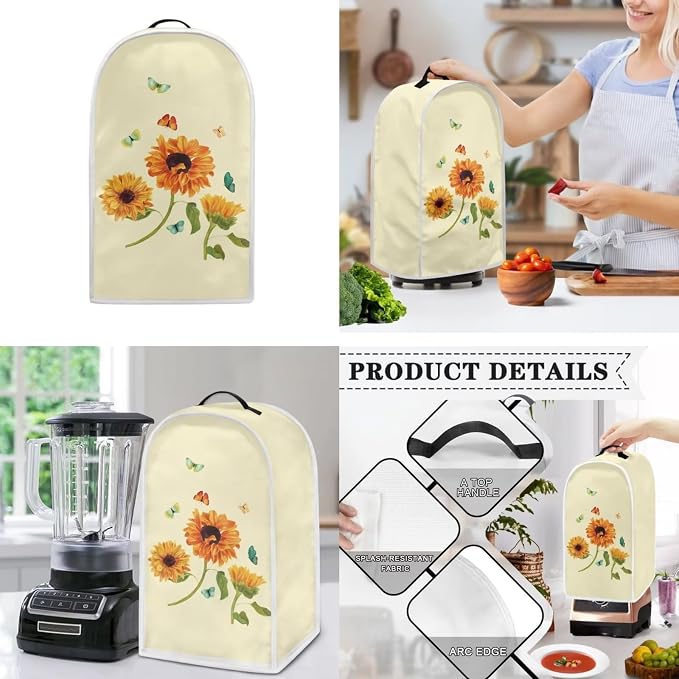 doginthehole Sunflower Butterfly Toaster & Blender Dust Set of 2, Universal - Image 3