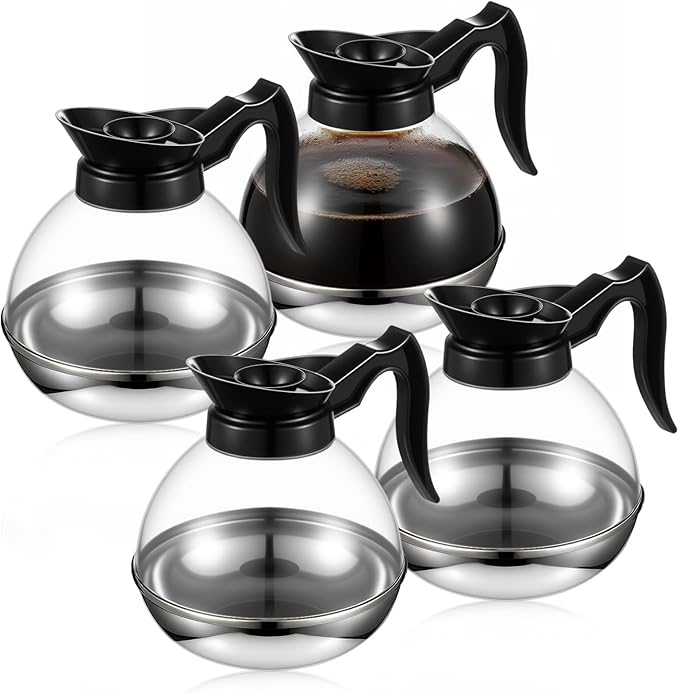 4 Pcs Plastic Coffee Decanter 64oz Large Capacity Stainless Steel by Ferrochef