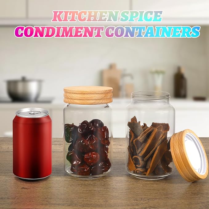 Small Glass Jars with Airtight Lid Seasoning Containers Glass Spice Jar Food - Image 4