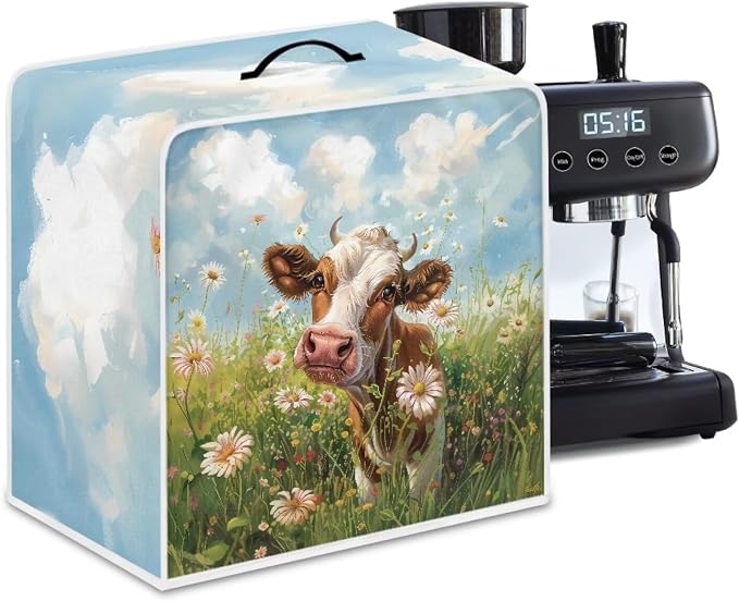 Cow Daisy Coffee Maker Cover Washable Kitchen Appliance Covers Waterproof - Image 4
