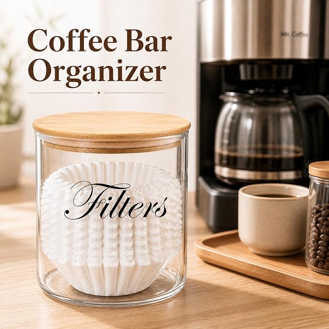 Coffee Filter Holder, Glass Storage Basket Container - Image 6