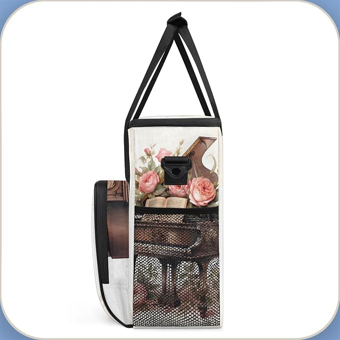 Piano Coffee Maker Carring Bag, Large Insulated Storage Organizer Case Tote Bags - Image 4