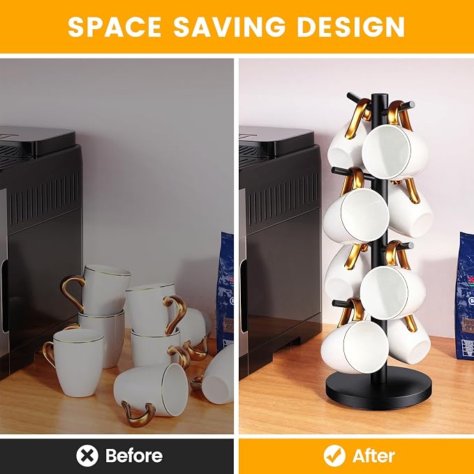 Coffee Mug Holder Tree, Upgraded 360° Rotated Coffee Cup Holder - Image 6