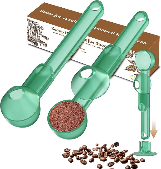 Coffee Scoop with Funnel for Ground Coffee, Protein Powder & Tea, for Reusable by Mudygelay