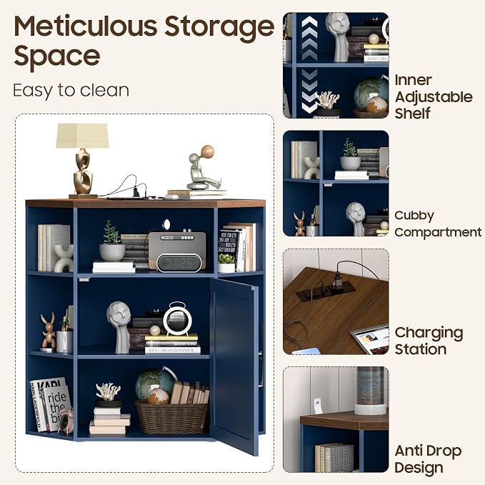 Vabches Corner Cabinet, Corner Storage Shelf - Image 5