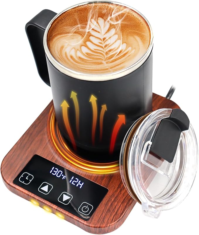 Coffee Mug Warmer, 9 Temp, 1-12H Timer Smart Electric, Auto Shut Off | Candle by SALMOPH