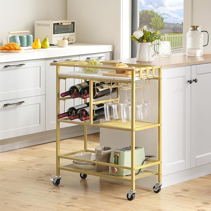 MAHANCRIS Bar Cart for Home, 3-Tier Serving Cart - Image 4