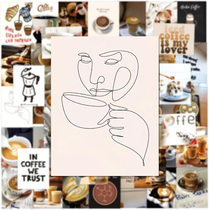 50 PCS Coffee Poster Stickers for Scrapbooking Journaling Junk Journal - Image 4