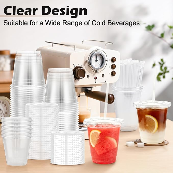 Lamosi 12 oz 100 Pack Clear Plastic Cups - Image 5