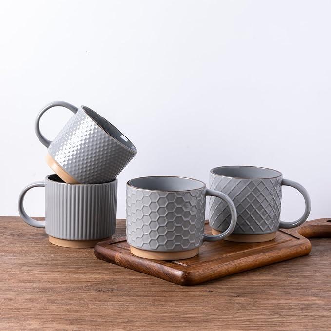 GBhome 15OZ Stackable Coffee Mugs, Ceramic Coffee Mugs - Image 8