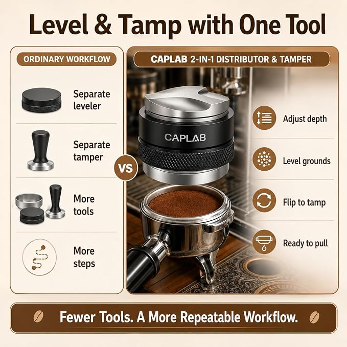 51mm Espresso Accessories Kit for DeLonghi, Adjustable 2-in-1 Coffee - Image 2