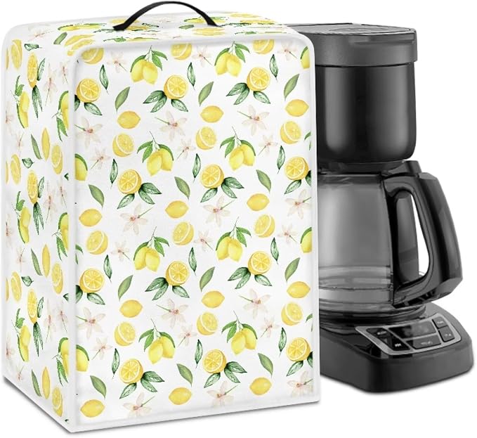 Lemon Print Coffee Maker Cover by Psesaysky