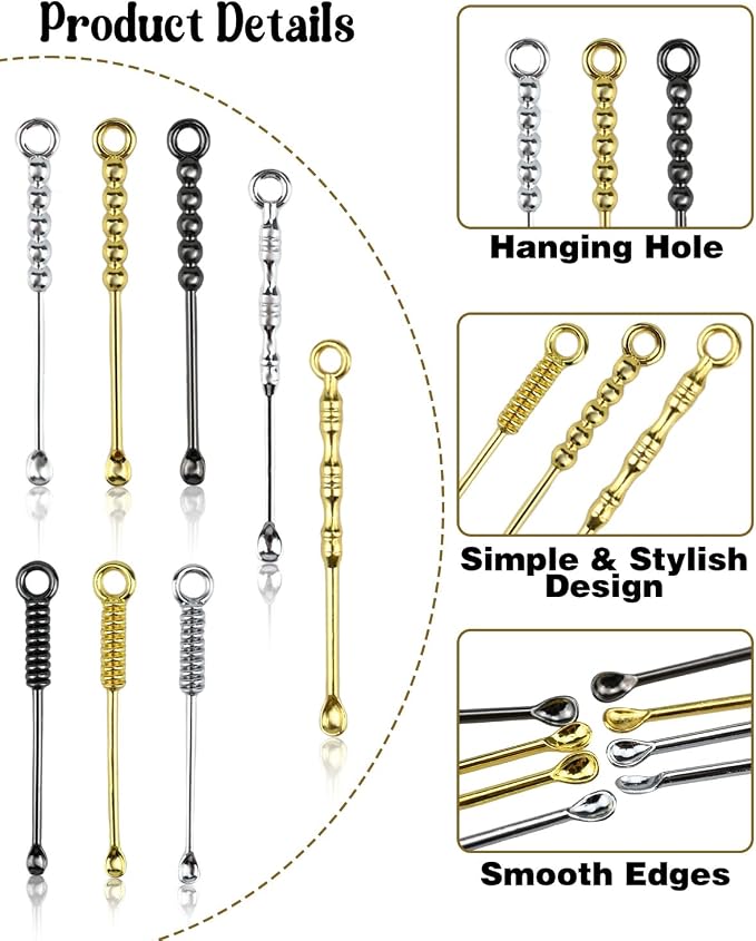 8 PCS Mini Shovel Spoons, Metal Tiny Spoons, Portable Small Scoop Charms - Image 2