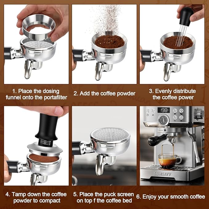 5 Pcs 53mm Espresso Accessories Kit, 3kg/0.1g Accurate Coffee Scale - Image 5
