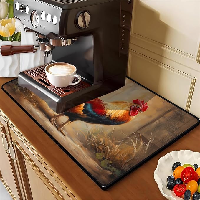 Farmhouse Rooster Stove Top Cover 28.3 x 20.5 Inches, Heat Resistant Glass - Image 3