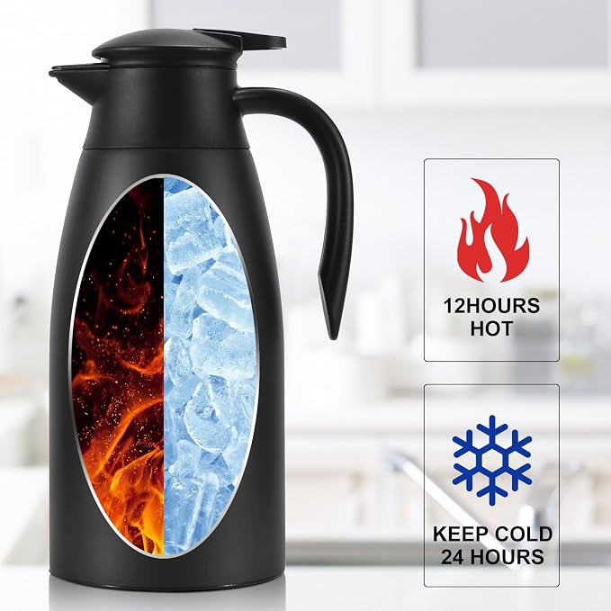 Thermal Coffee Carafe, Updated Insulated Stainless Steel Coffee Carafes - Image 2