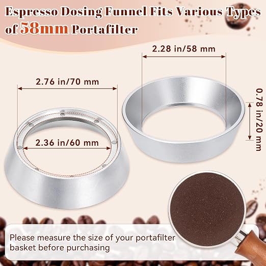 58 mm Espresso Dosing Funnel, Aluminum Espresso Portafilter Funnel - Image 2