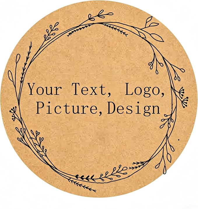 Custom Stickers Kraft Paper Labels Personalized Withe Text, Business Logo by customizedstickerlabels