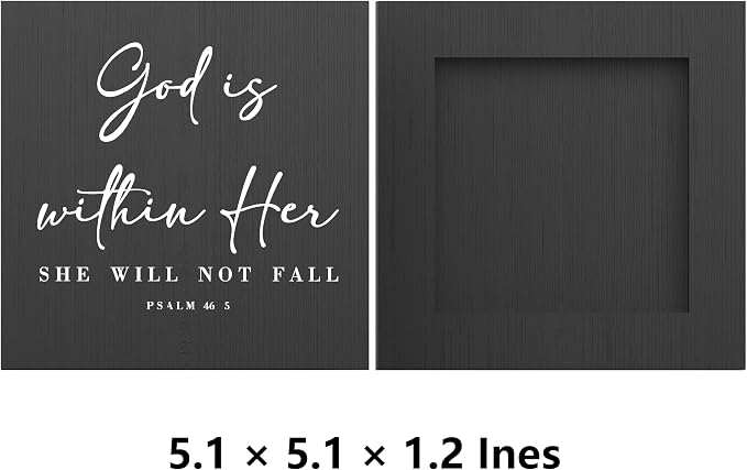 God Is Within Her Bible Verse Artwork Black Wood Box Sign Rustic Farmhouse - Image 2