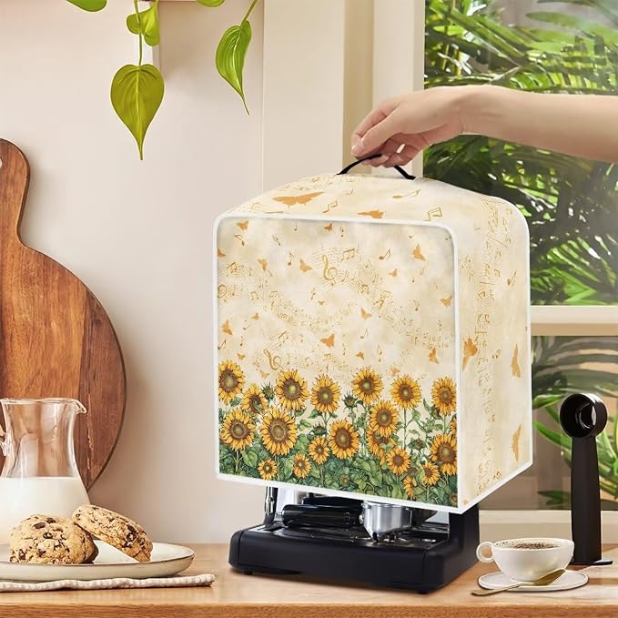 Sunflower Design Coffee Machine Covers Folding Covers - Image 4