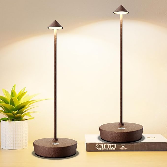 Set of 2 Rechargeable Cordless Table Lamp, 6000mAh LED Battery Operated Desk by Tpczqj