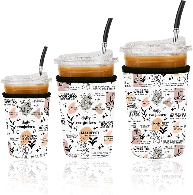 Reusable Insulated Neoprene Iced Coffee Cup Sleeve, Durable Drink Sleeve by Unknown