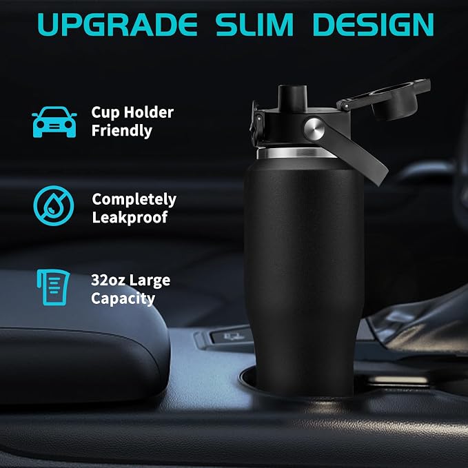 32oz Stainless Steel Water Bottle, Cold-48H & Hot-24H, Water Flask Thermal - Image 2