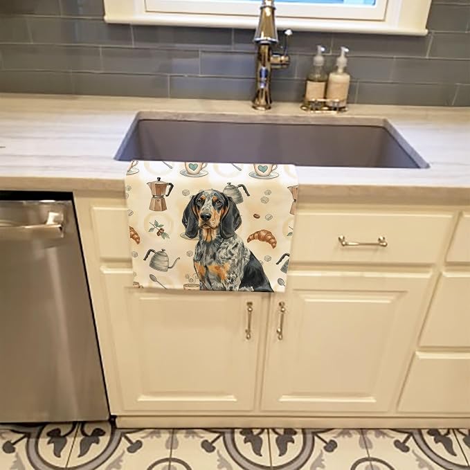 Caroline's Treasures Bluetick Coonhound Coffee Bar Kitchen Towel Velour Plush - Image 2