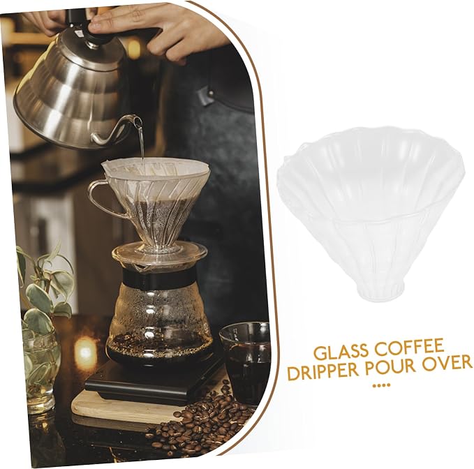 ORFOFE 2pcs Heat Resistant Large Glass Coffee Dripper Thickened Borosilicate - Image 4