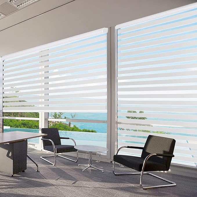 Joydeco Cordless Zebra Blinds for Windows, Dual Layer Free-Stop Zebra Shades - Image 7