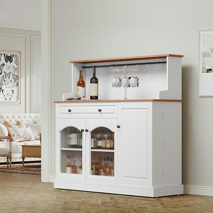 ARTPOWER Farmhosue Coffee Bar Cabinet - Image 6