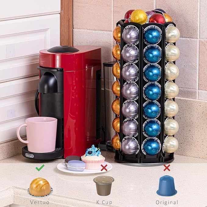 FlagShip Vertuo Pod Carousel Holder 80+ Pods Capacity Black Metal | Heavy Duty - Image 6