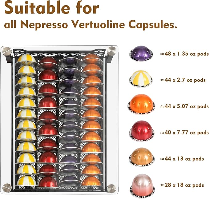RECAPS Crystal Tempered Glass Coffee Pod Drawer Organizer Compatible - Image 4
