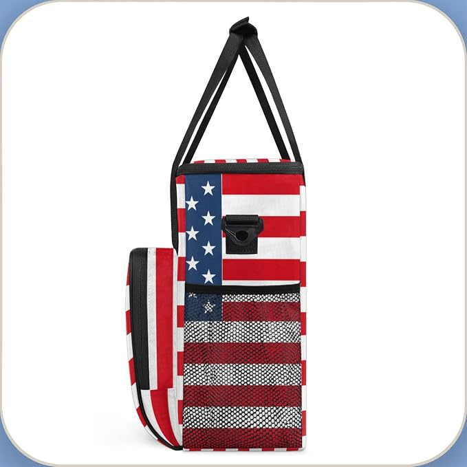 American Flag Coffee Maker Carrying Bag, Waterproof Insulated Leakproof Cooler - Image 4