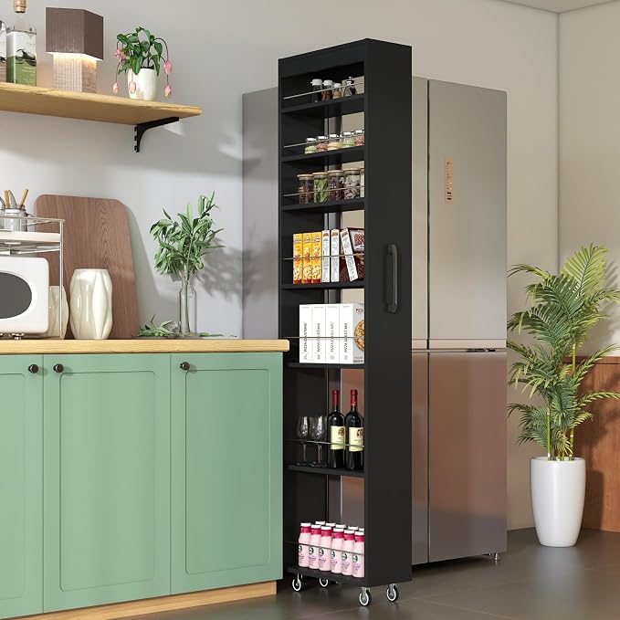 KEIKI 7 Tier Pull-Out Kitchen Pantry Storage Cabinet, Spice Rack Next to Fridge by KEIKI