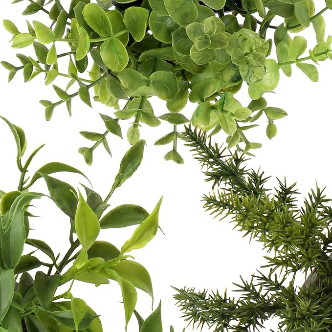 Briful 3PCS Fake Plants Potted Artificial Plants Greenery Faux Fern Eucalyptus - Image 5