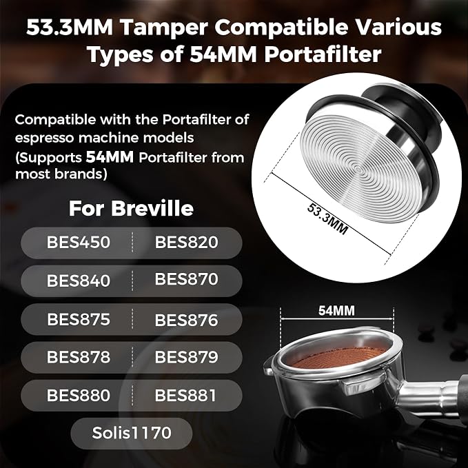 IKAPE 54mm Espresso Tamper Kit 4 in 1 Black, Complete Portafilter accessory set - Image 2