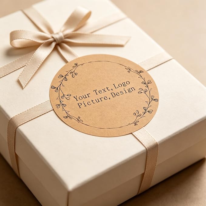 Kraft Paper Custom Stickers Round Labels Personalized - Image 2
