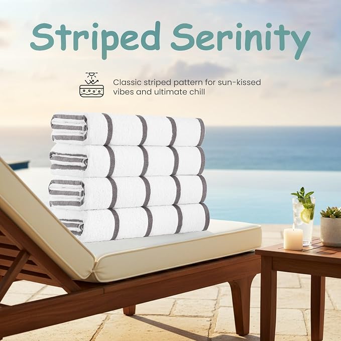 CASA COPENHAGEN Cabana Pool 2Pcs 100% Egyptian Cotton XL Designer Bathsheet - Image 4