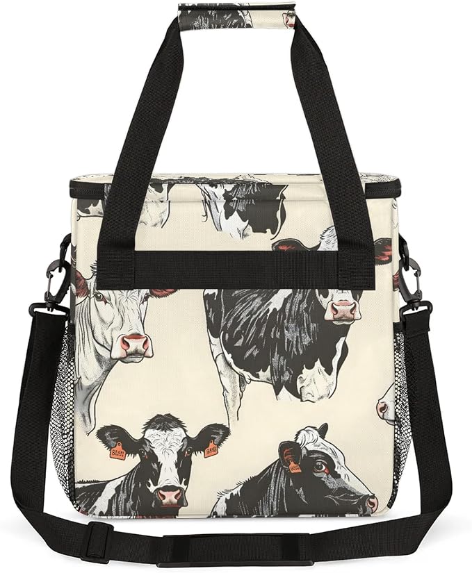 Cow Animals Coffee Maker Carring Bag, Large Insulated Storage Organizer Case - Image 5