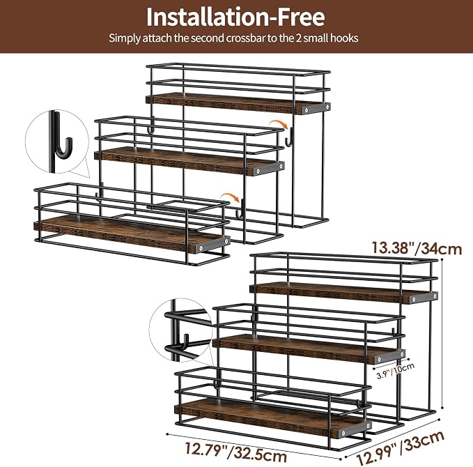 Nuovoware Coffee Syrup Organizer, 3-Tier 12 Bottles Bar Organizer, Separable - Image 6
