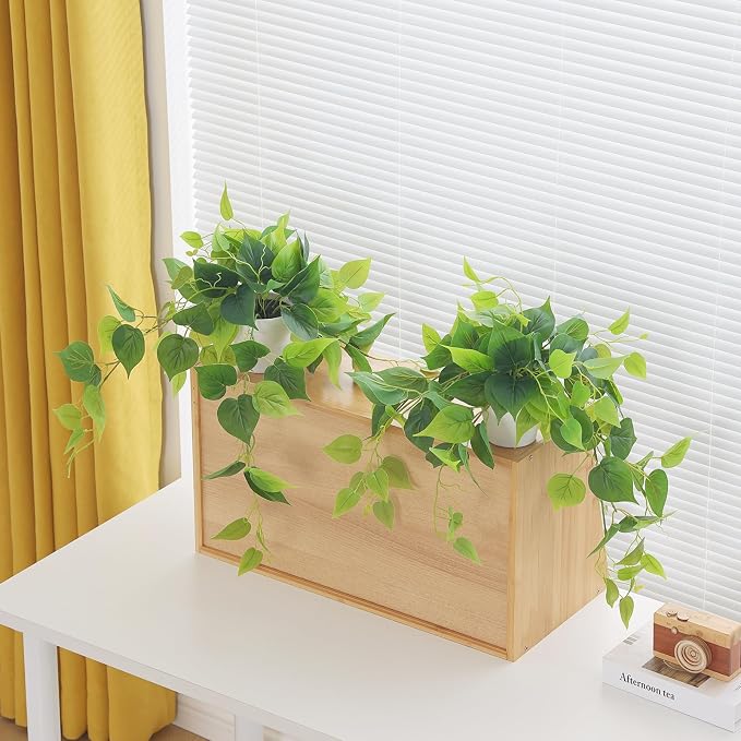 Tiita 2 Pack Fake Plants Artificial Scindapsus Aureus in Pots, Realistic Fake - Image 8