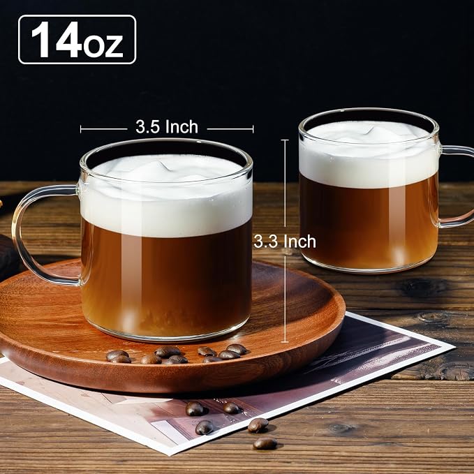 PARACITY Espresso Cups Set of 2, High Borosilicate Espresso Shot Glass - Image 2