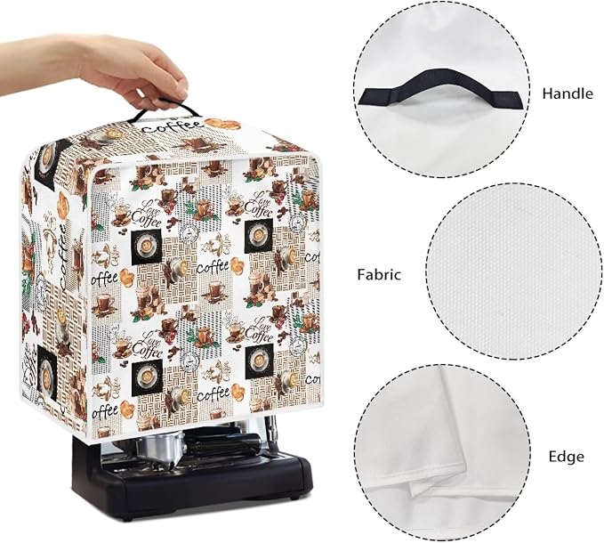 Elegant Coffee Floral Coffee Maker Cover - Image 5