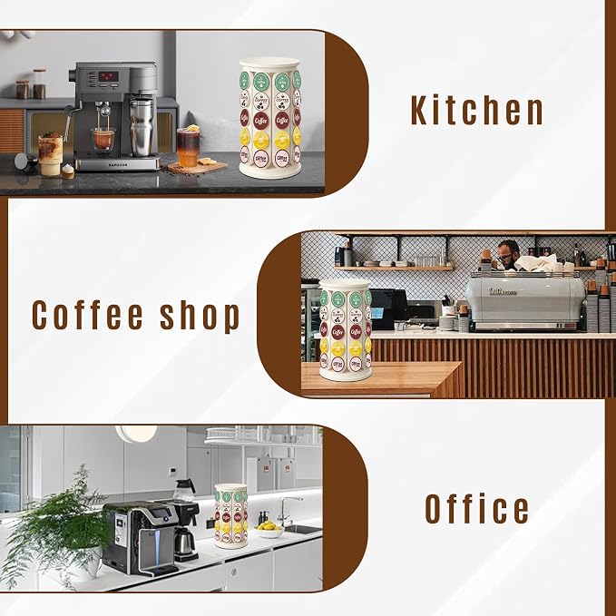 K Cup Holder, Coffee Pod Storage Carousel Holder Organizer Compatible - Image 6