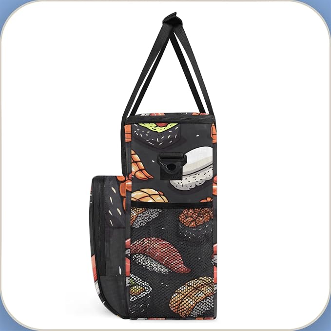 Sushi Coffee Maker Travel Bag, Food Insulated Grocery Bag Travel Picnic - Image 4